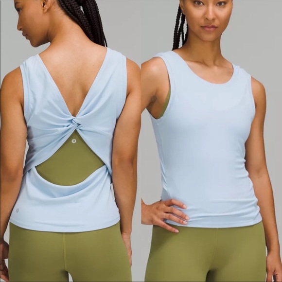 lululemon athletica Tops - Lululemon Nulu Back-Twist Yoga Tank Top - Blue Linen